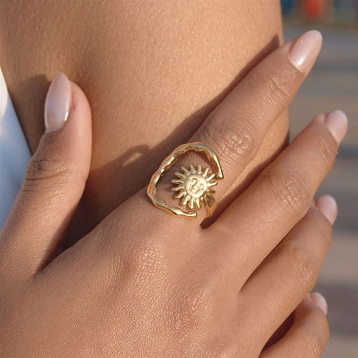 Adjustable Sun Face Open Ring manufacturers