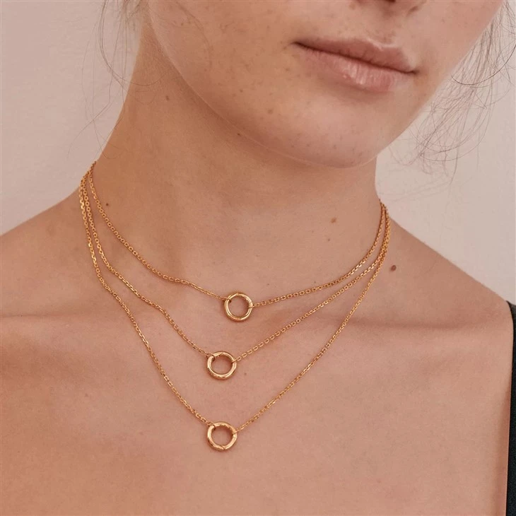 O Shape Chain Charm Necklace