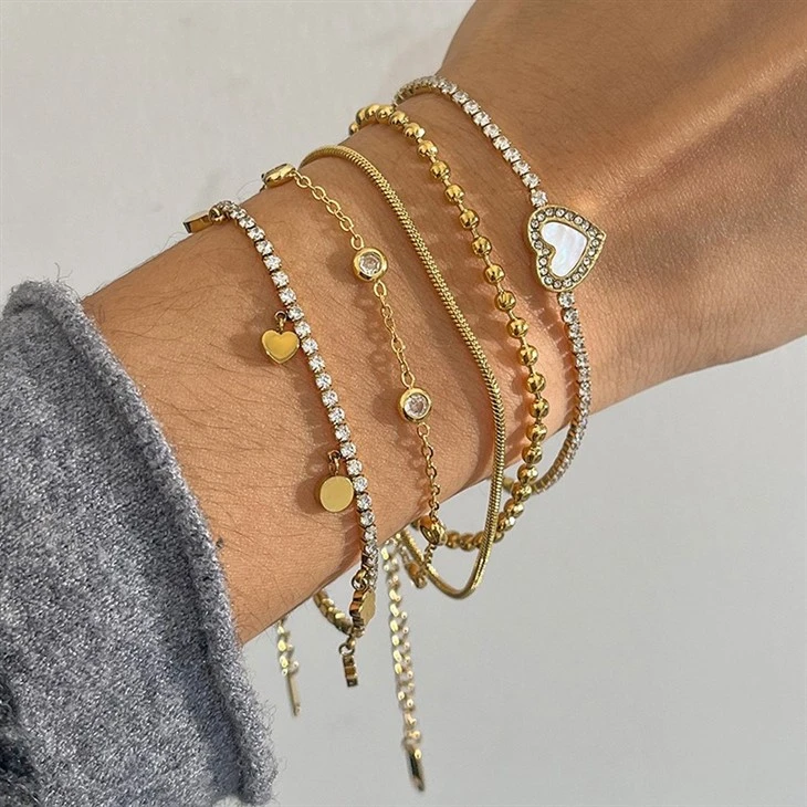 Polished Stainless Steel Zircon Bracelets price