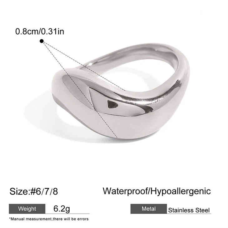 Stainless Steel Bold Wave Ring