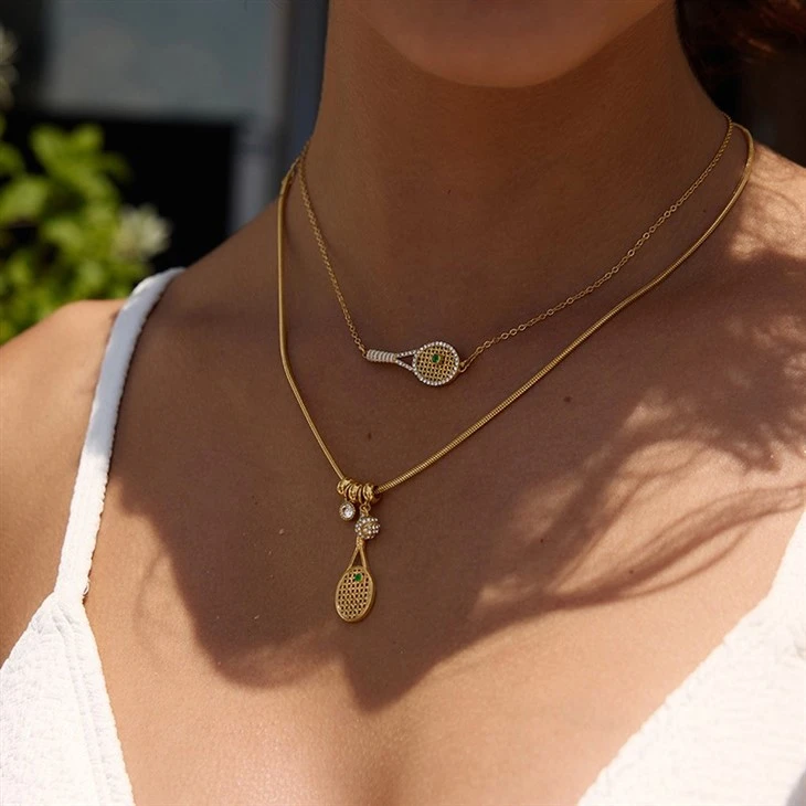 Tennis Racket Pendant Necklace factory