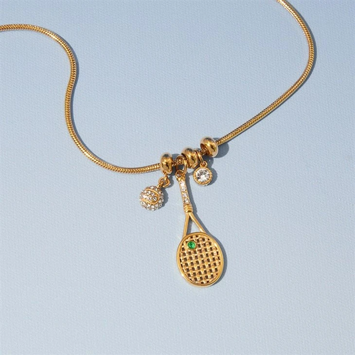 Tennis Racket Pendant Necklace high quality